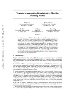 Towards Interrogating Discriminative Machine Learning Models