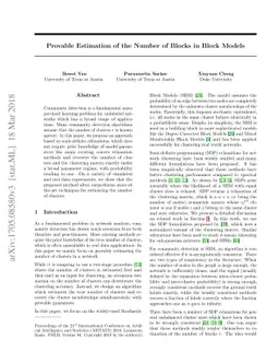 Provable Estimation of the Number of Blocks in Block Models