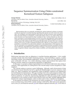 Sequence Summarization Using Order-constrained Kernelized Feature
  Subspaces