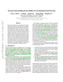 Towards Understanding the Invertibility of Convolutional Neural Networks