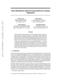 Joint Distribution Optimal Transportation for Domain Adaptation