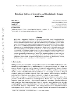 Principled Hybrids of Generative and Discriminative Domain Adaptation