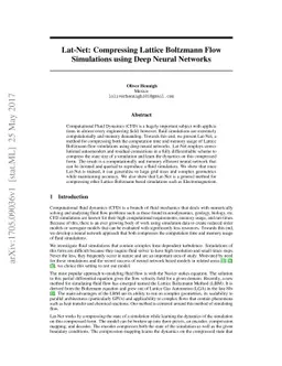 Lat-Net: Compressing Lattice Boltzmann Flow Simulations using Deep
  Neural Networks