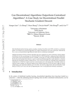 Can Decentralized Algorithms Outperform Centralized Algorithms? A Case
  Study for Decentralized Parallel Stochastic Gradient Descent