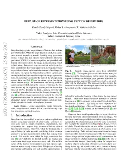 Deep image representations using caption generators