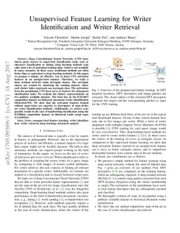 Unsupervised Feature Learning for Writer Identification and Writer
  Retrieval