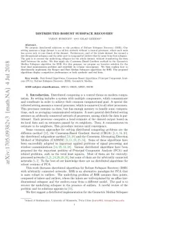 Distributed Robust Subspace Recovery