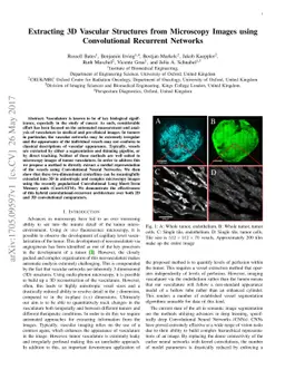 Extracting 3D Vascular Structures from Microscopy Images using
  Convolutional Recurrent Networks
