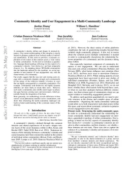 Community Identity and User Engagement in a Multi-Community Landscape