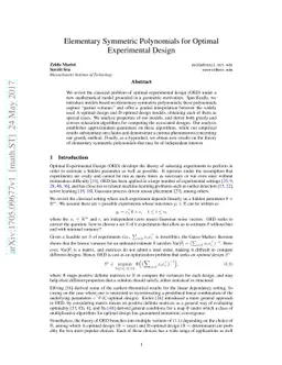 Elementary Symmetric Polynomials for Optimal Experimental Design