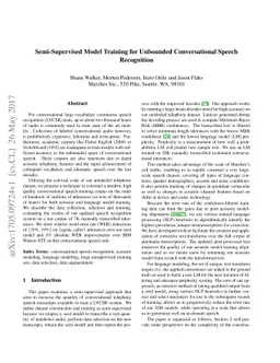 Semi-Supervised Model Training for Unbounded Conversational Speech
  Recognition
