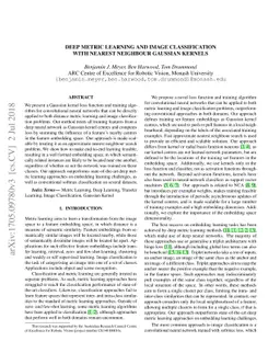 Deep Metric Learning and Image Classification with Nearest Neighbour
  Gaussian Kernels