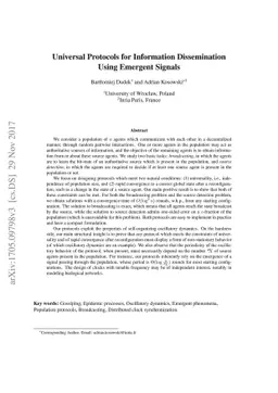 Universal Protocols for Information Dissemination Using Emergent Signals