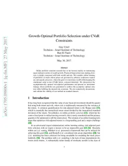 Growth-Optimal Portfolio Selection under CVaR Constraints