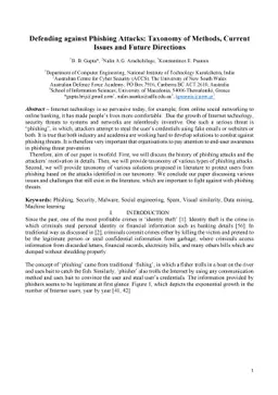 Defending against Phishing Attacks: Taxonomy of Methods, Current Issues
  and Future Directions