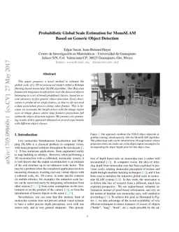 Probabilistic Global Scale Estimation for MonoSLAM Based on Generic
  Object Detection