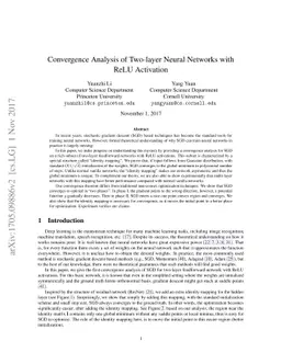 Convergence Analysis of Two-layer Neural Networks with ReLU Activation
