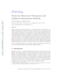 Projection Theorems of Divergences and Likelihood Maximization Methods