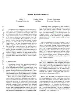 Dilated Residual Networks