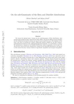 On the sub-Gaussianity of the Beta and Dirichlet distributions
