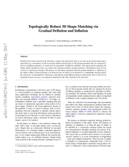 Topologically Robust 3D Shape Matching via Gradual Deflation and
  Inflation