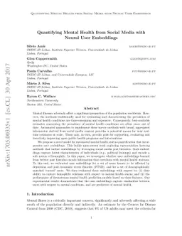 Quantifying Mental Health from Social Media with Neural User Embeddings