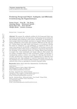 Predicting Foreground Object Ambiguity and Efficiently Crowdsourcing the
  Segmentation(s)