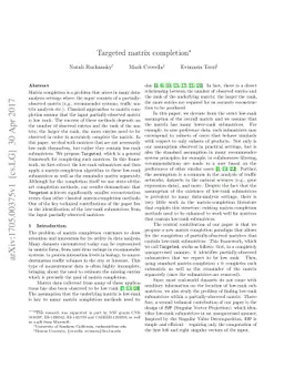 Targeted matrix completion