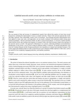 Labelled network subgraphs reveal stylistic subtleties in written texts