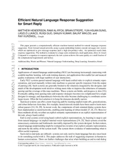 Efficient Natural Language Response Suggestion for Smart Reply