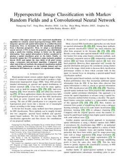 Hyperspectral Image Classification with Markov Random Fields and a
  Convolutional Neural Network