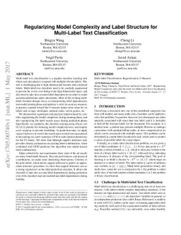 Regularizing Model Complexity and Label Structure for Multi-Label Text
  Classification