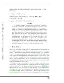 Quantifying the relation between performance and success in soccer