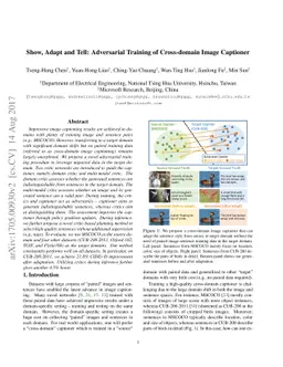 Show, Adapt and Tell: Adversarial Training of Cross-domain Image
  Captioner