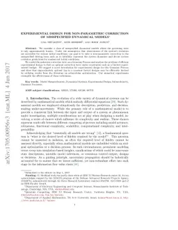 Experimental Design for Non-Parametric Correction of Misspecified
  Dynamical Models