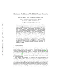 Maximum Resilience of Artificial Neural Networks