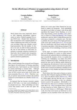 On the effectiveness of feature set augmentation using clusters of word
  embeddings