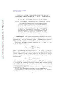Central Limit Theorem for empirical transportation cost in general
  dimension