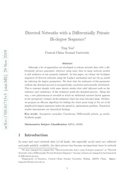 Directed Networks with a Differentially Private Bi-degree Sequence