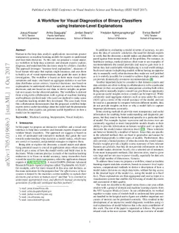 A Workflow for Visual Diagnostics of Binary Classifiers using
  Instance-Level Explanations