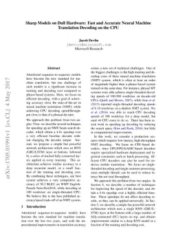 Sharp Models on Dull Hardware: Fast and Accurate Neural Machine
  Translation Decoding on the CPU