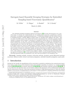 Surrogate-based Ensemble Grouping Strategies for Embedded Sampling-based
  Uncertainty Quantification