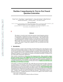 Machine Comprehension by Text-to-Text Neural Question Generation