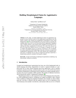Building Morphological Chains for Agglutinative Languages