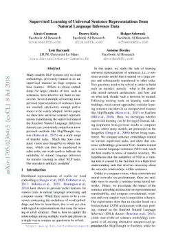 Supervised Learning of Universal Sentence Representations from Natural
  Language Inference Data