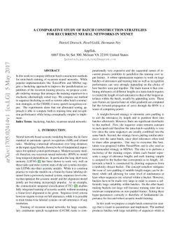 A comprehensive study of batch construction strategies for recurrent
  neural networks in MXNet