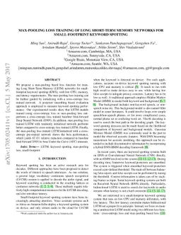 Max-Pooling Loss Training of Long Short-Term Memory Networks for
  Small-Footprint Keyword Spotting