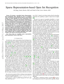 Sparse Representation-based Open Set Recognition