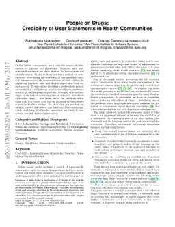 People on Drugs: Credibility of User Statements in Health Communities