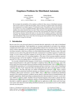 Emptiness Problems for Distributed Automata